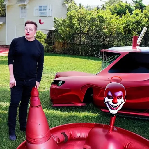 Prompt: elon musk as pennywise