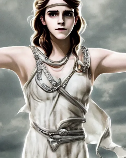 Image similar to portrait of a white marble statue adorned with silver and diamonds of emma watson in mad max, photo by studio ghibli, beautiful, cute, anime artstyle, amazing lighting