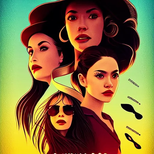 Prompt: girls in the sun, artstation, digital art, realistic, pretty, award wining, 80's, high detail, tarantino poster style, 4K, beautiful