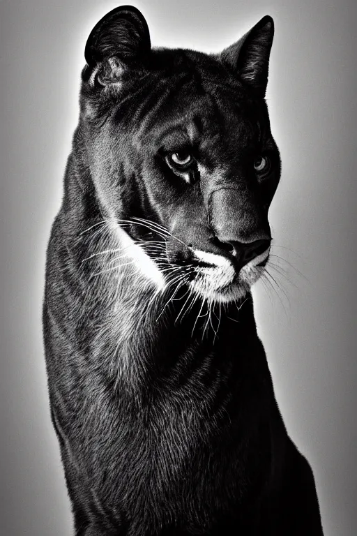 Image similar to portrait of black and white panther, lgbtq, award winning portrait