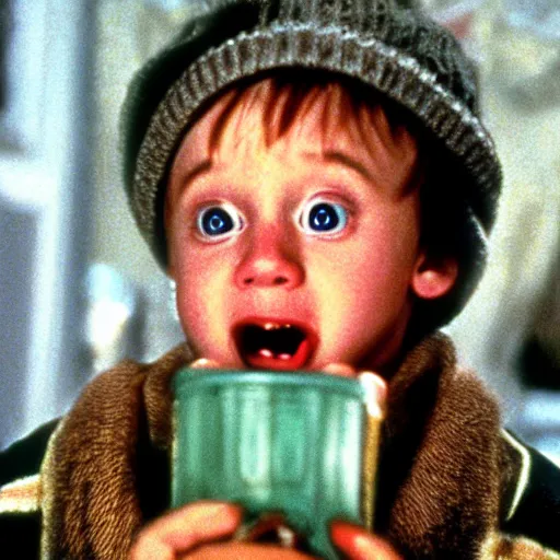 Prompt: Tiger in the movie Home Alone (1991), 35mm film still