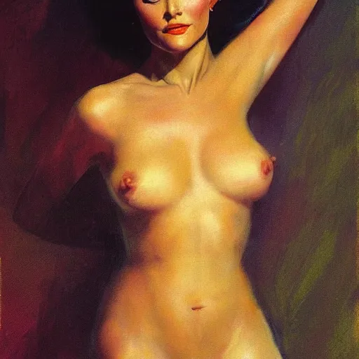 Prompt: portrait of a beautiful woman by frank frazetta