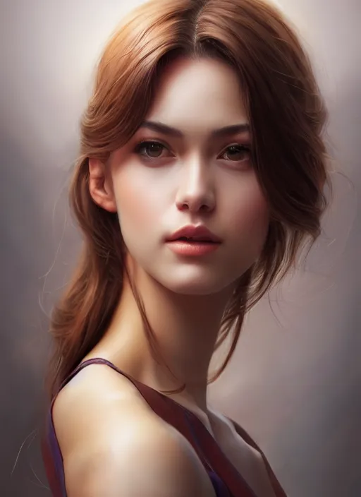 Image similar to photo of a gorgeous young woman in the style of stefan kostic, realistic, sharp focus, 8 k high definition, insanely detailed, intricate, elegant, art by stanley lau and artgerm