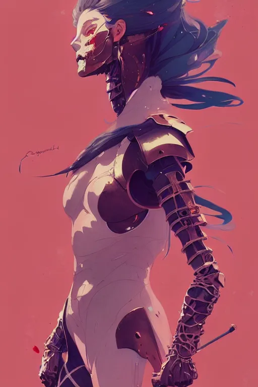 Image similar to a ultradetailed beautiful painting of a stylish female knight, detailed anatomy, by conrad roset, greg rutkowski and makoto shinkai trending on artstation