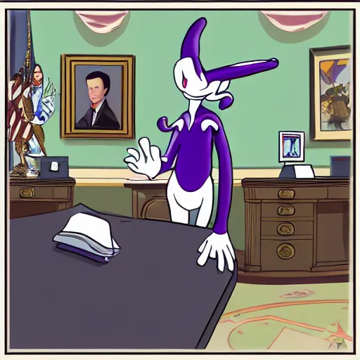 Image similar to mewtwo in the oval office