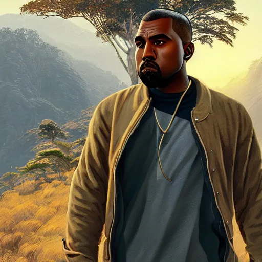 Prompt: highly detailed portrait, kanye west, in gta v, stephen bliss, unreal engine, fantasy art by greg rutkowski, loish, rhads, ferdinand knab, makoto shinkai and lois van baarle, ilya kuvshinov, rossdraws, tom bagshaw, global illumination, radiant light, detailed and intricate environment