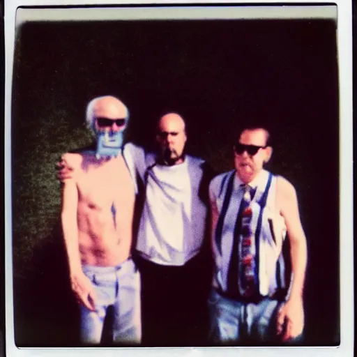 Prompt: found polaroid photo of trash humpers in washington dc