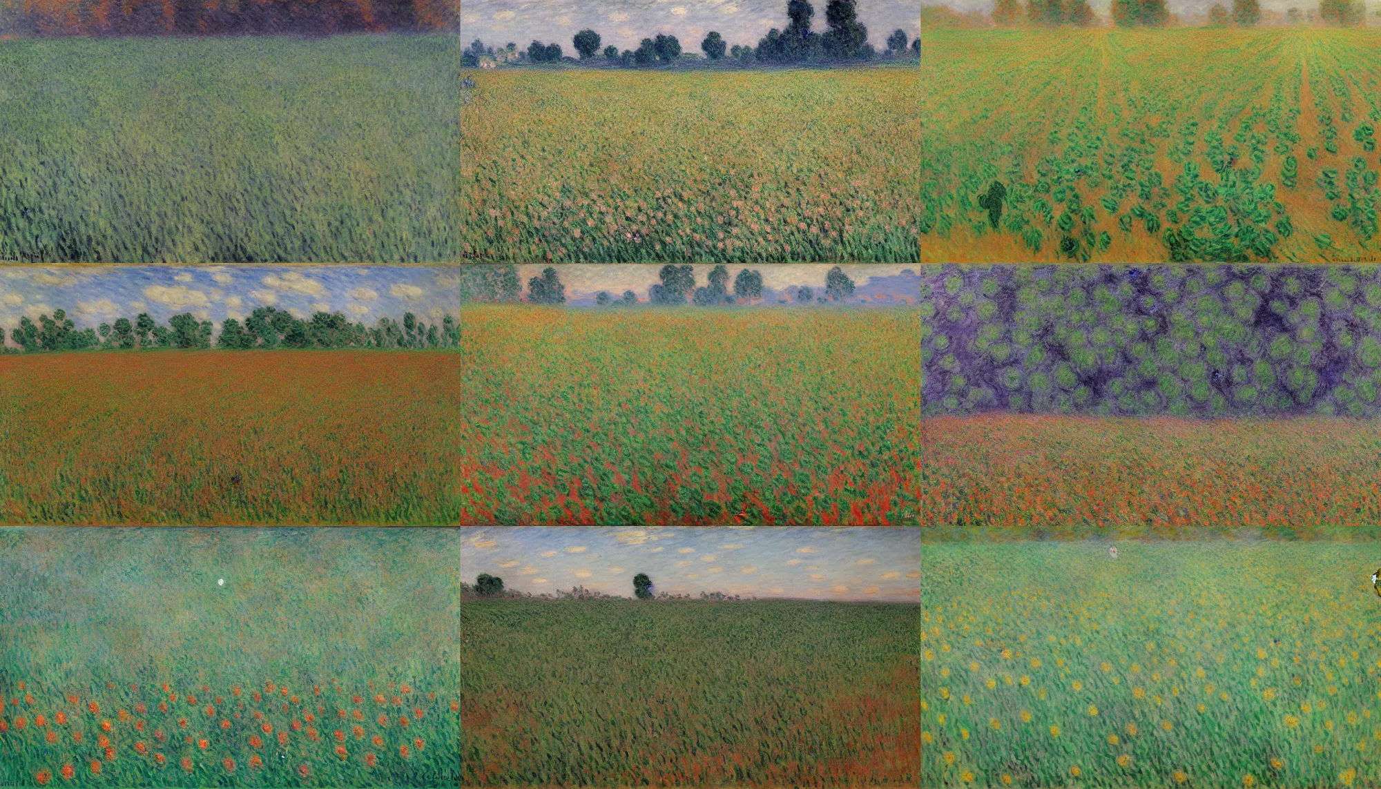 Prompt: cannabis - indica - sativa - field, by claude monet