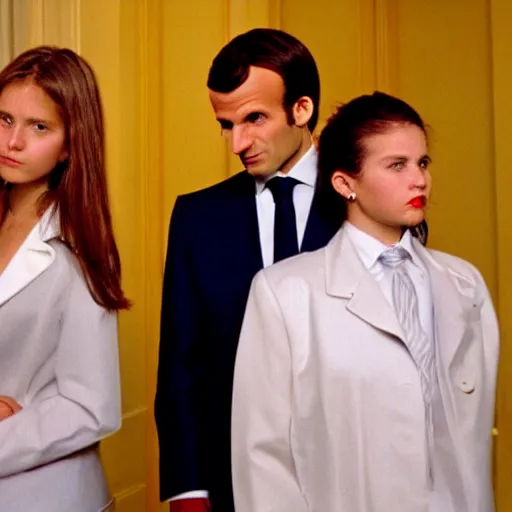 Image similar to Emmanuel Macron daughters in American Psycho (1999)