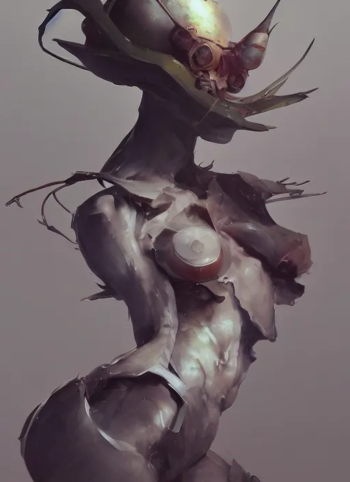 Image similar to semi reallistic gouache gesture painting, by yoshitaka amano, by ruan jia, by conrad roset, by dofus online artists, detailed anime 3 d render of an alien star fruit, portrait, cgsociety, artstation, rococo mechanical, digital reality, sf 5 ink style, dieselpunk atmosphere, gesture drawn