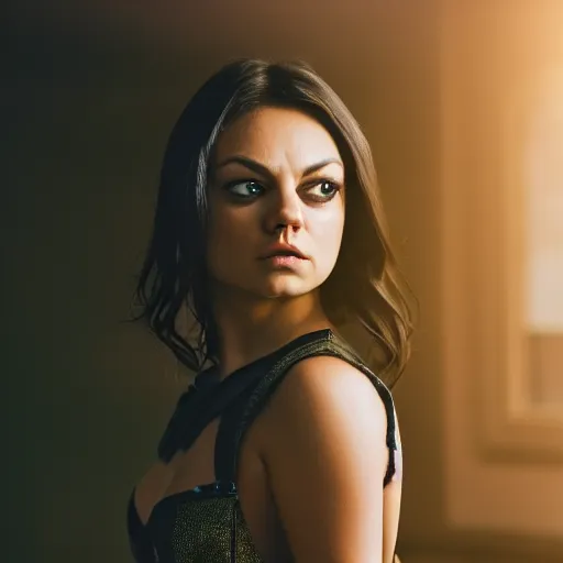 Prompt: Mila Kunis as Catwoman, XF IQ4, 150MP, 50mm, F1.4, ISO 200, 1/160s, natural light, photoshopped, lightroom, photolab, Affinity Photo, PhotoDirector 365