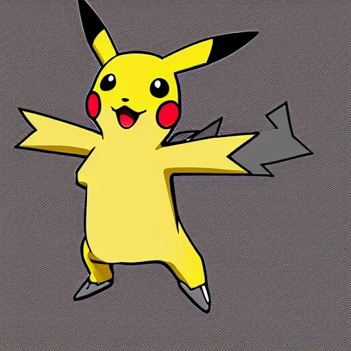 Image similar to a pikachu skeleton, professional digital art