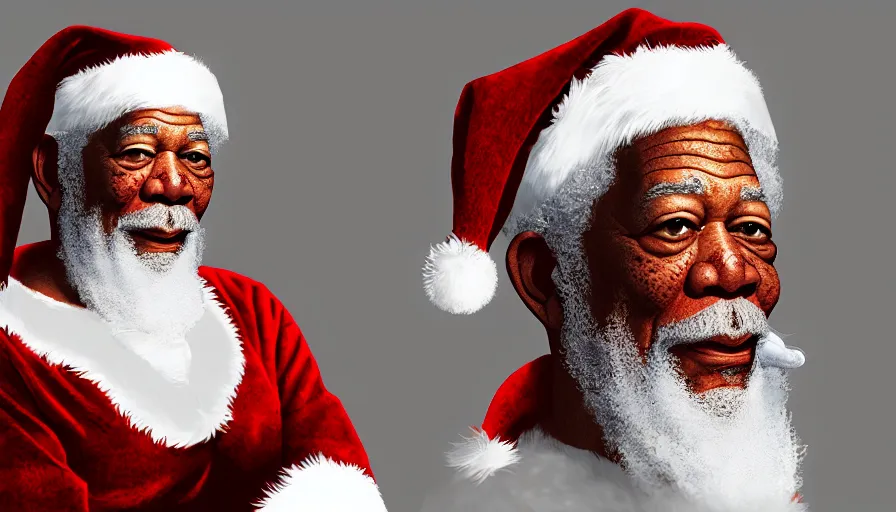 Image similar to Morgan Freeman is Santa Claus, hyperdetailed, artstation, cgsociety, 8k