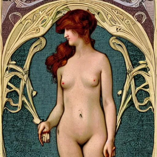 Image similar to An anatomical Venus in Victorian England, art nouveau