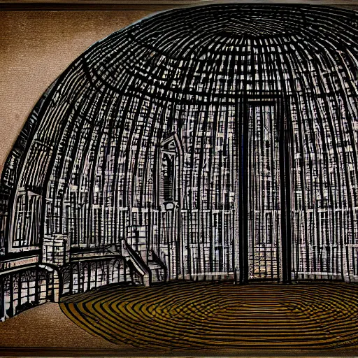 Image similar to digital art of a panopticon