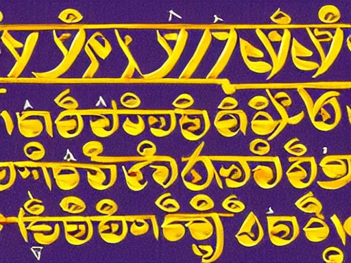Prompt: constructed script inspired by hebrew and khmer