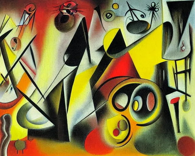 Prompt: a painting by roberto matta