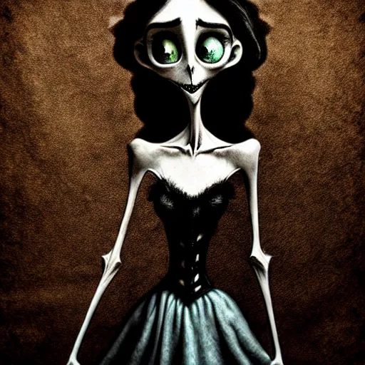 Image similar to grunge cartoon drawing of a plushie by - michael karcz , in the style of corpse bride, loony toons style, horror themed, detailed, elegant, intricate