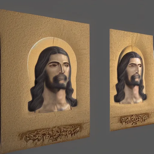 Prompt: 3 d render of the professional illustration of jesus