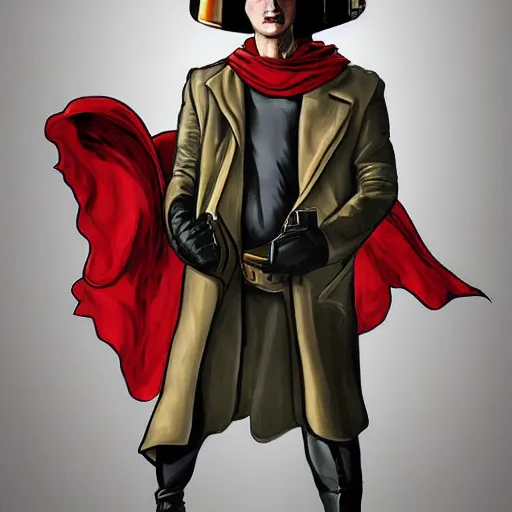 Image similar to Morpheus (the sandman) with his tools of trade the Ruby, the Pouch of Sand, and the Helmet. Award-winning digital painting, in the style of Neil Gaiman