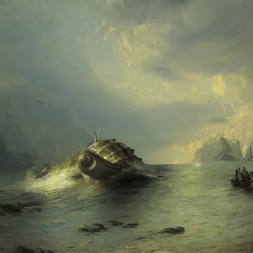 Prompt: detailed painting of a living pod architecture, andreas achenbach