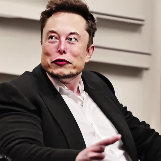 Image similar to elon musk playing joker 8 k, highly detailed face