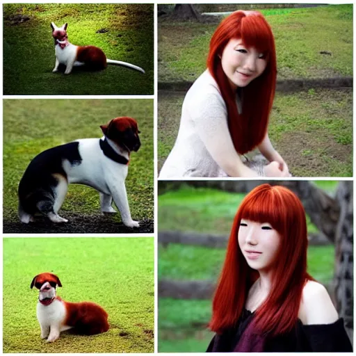 Image similar to 4 pics, japanese redhead, in the park of chiba dog