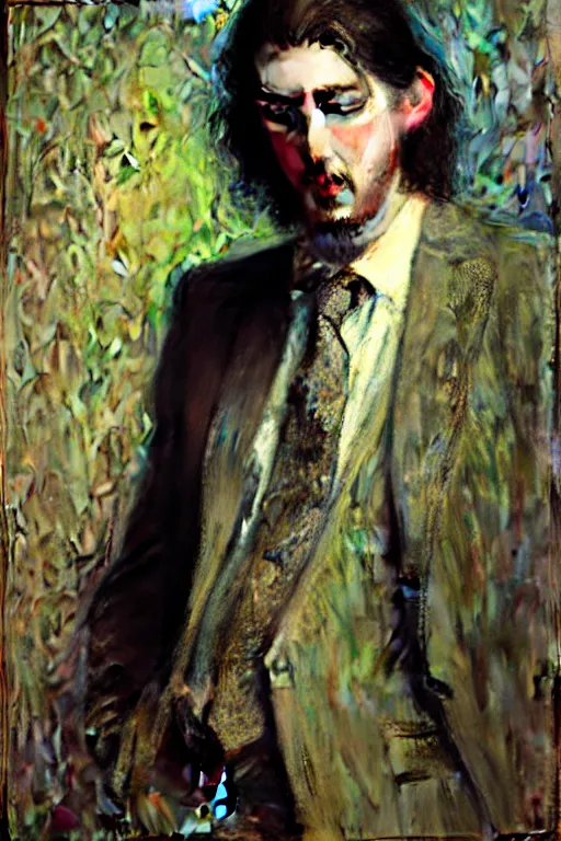 Prompt: hozier, painting by gaston bussiere, craig mullins, j. c. leyendecker, claude monet