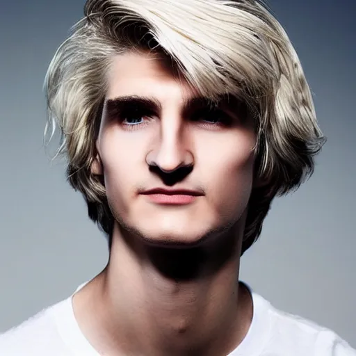 Image similar to really handsome gigachad xqc, beauty magazine photograph