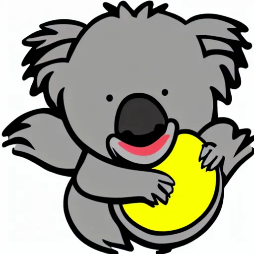 Prompt: cute whatsapp emoji of a koala bear, vector