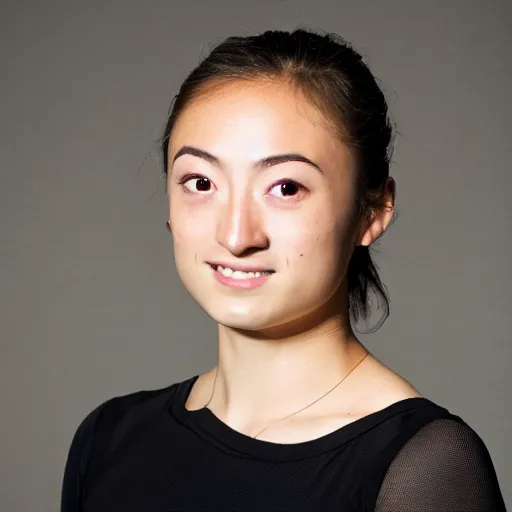 Image similar to close photo portrait of young japanese gabriella papadakis