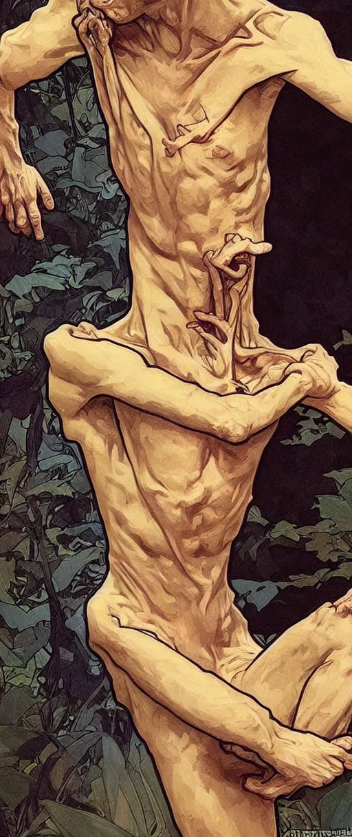 Image similar to vitalik buterin as gollum, art by artgerm and greg rutkowski and alphonse mucha