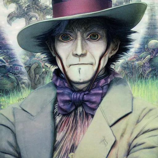 Prompt: Lofi informal portrait Ghibli style by Yoshitaka Amano and Wayne Barlowe and Ed Binkley and The Madhatter