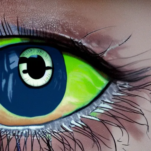 Image similar to an eye with a soccer stadium as the pupil