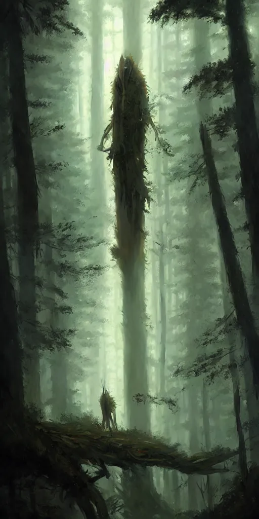 Image similar to Spirit of forest, by Greg Rutkowski
