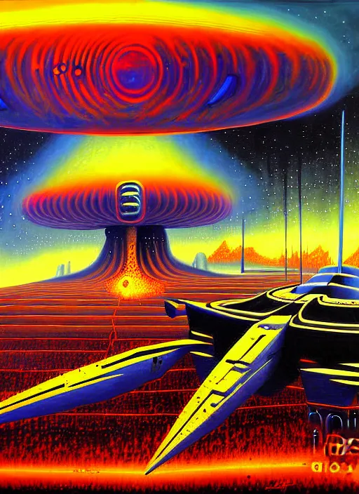 Image similar to apocalypse machine detailed painting by rene laloux