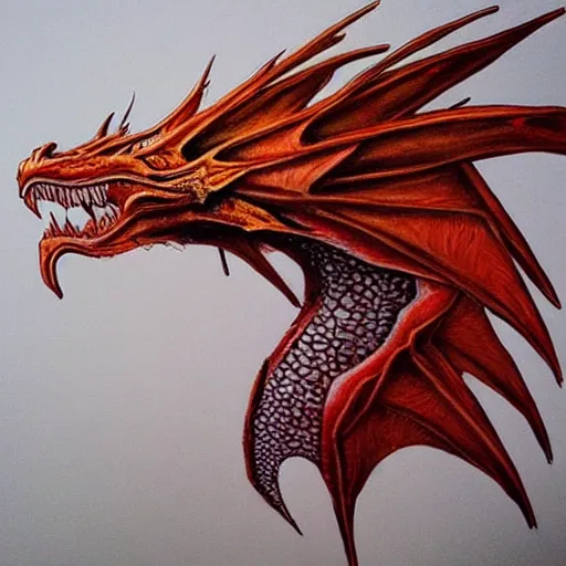 Prompt: “fire breathing dragon, Hyperrealism style”