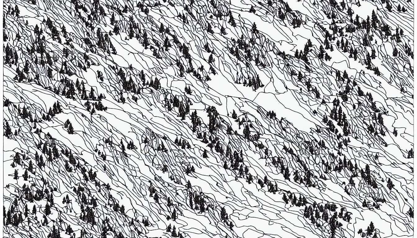 Image similar to backpacking over mountain ridgeline, minimalist line art by moebius, clean long lines, ultra detailed