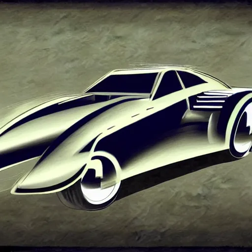 Image similar to art deco, race car, concept art