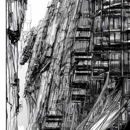 Image similar to piece of tsutomu nihei architecture