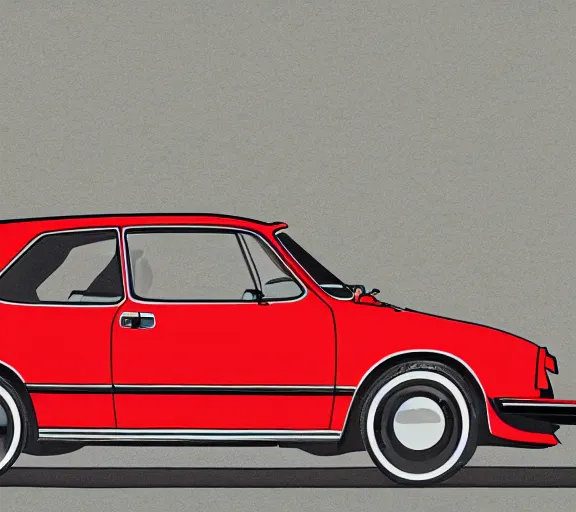 Image similar to 1 9 7 5 volkswagen gti in the style of utamaro