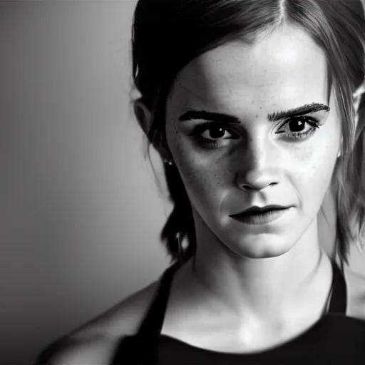 Prompt: Emma Watson in Batman, film grain, EOS-1D, f/1.4, ISO 200, 1/160s, 8K, RAW, symmetrical balance, in-frame, Dolby Vision