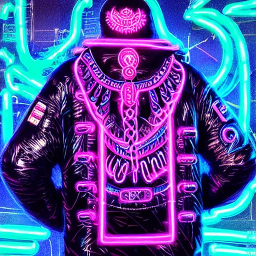 Prompt: detailed quetzalcoatl portrait Neon Operator, cyberpunk futuristic neon, reflective puffy coat, decorated with traditional mayan ornaments by Ismail inceoglu dragan bibin hans thoma !dream detailed portrait Neon Operator Girl, cyberpunk futuristic neon, reflective puffy coat, decorated with traditional Japanese ornaments by Ismail inceoglu dragan bibin hans thoma greg rutkowski Alexandros Pyromallis Nekro Rene Maritte Illustrated, Perfect face, fine details, realistic shaded, fine-face, pretty face