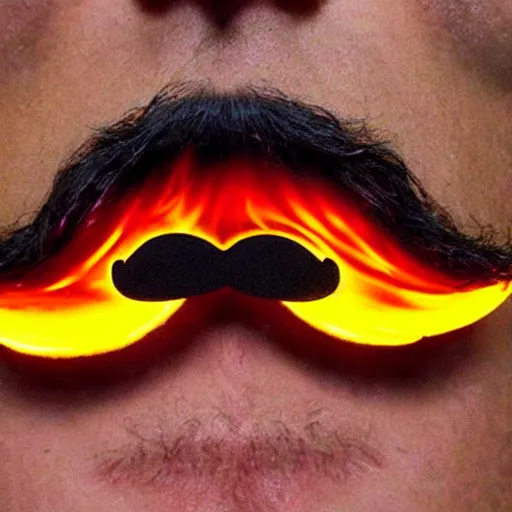 Image similar to mega mustache fire eyes