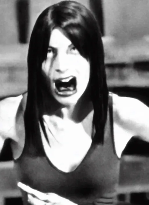 Image similar to film still of tifa lockhart in a horror movie