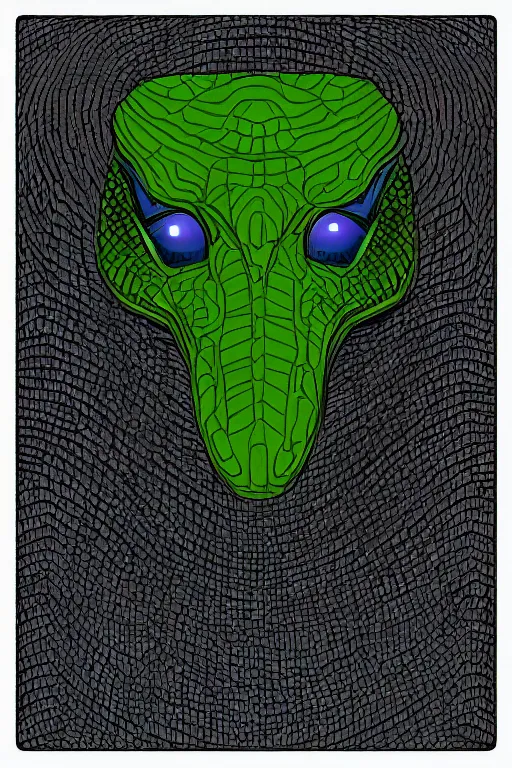 Prompt: Male handsome reptilian alien portrait,digital art