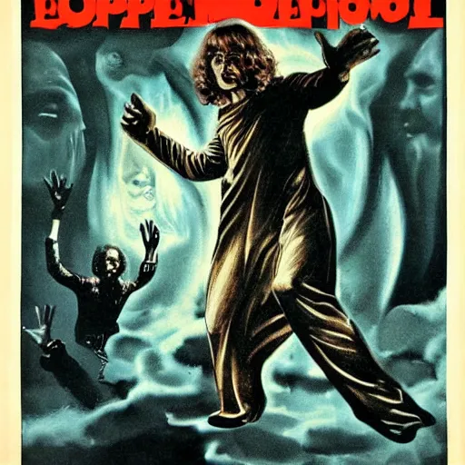 Image similar to 1 9 7 0 s spanish occult horror poster, italian supernatural horror film poster art, euro horror, 1 9 6 0 s, 1 9 7 0 s art, horror film poster