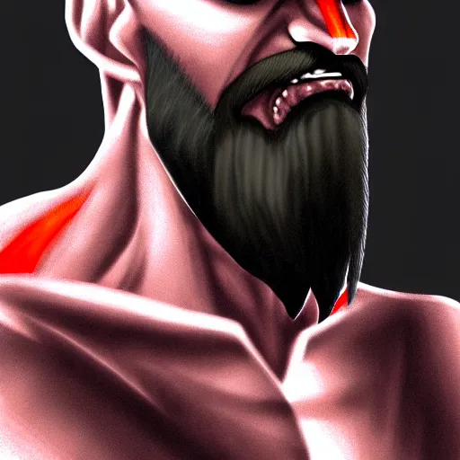 Prompt: portrait of kratos in anime style, highly detailed, centered, digital painting