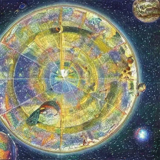 Image similar to hyperrealistic map of the universe drawn by extraterrestrial beings