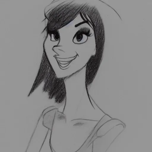 Image similar to milt kahl pencil sketch of victoria justice disney style